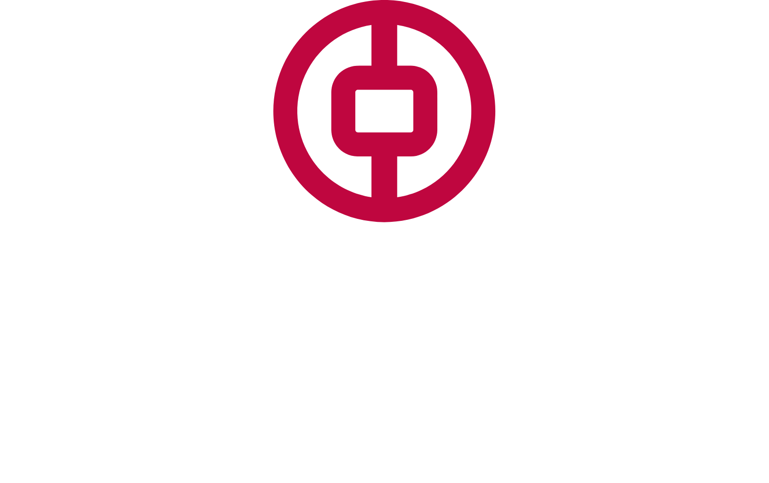 Bank of China (Hong Kong) Logo groß für dunkle Hintergründe (transparentes PNG)