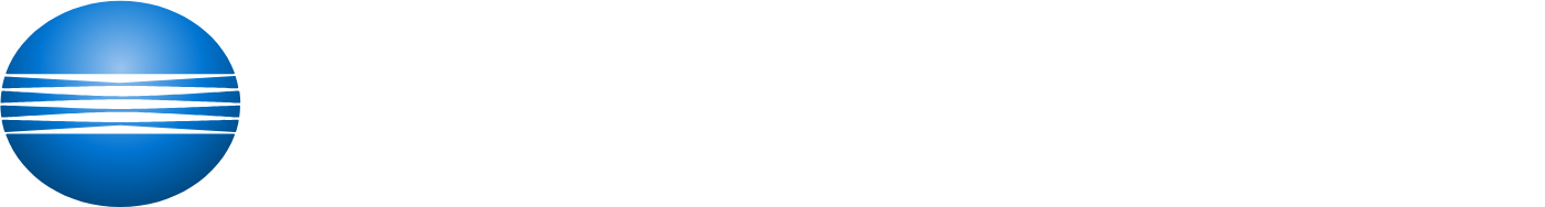 Konica Minolta logo fulle size on a dark background (transparent PNG)