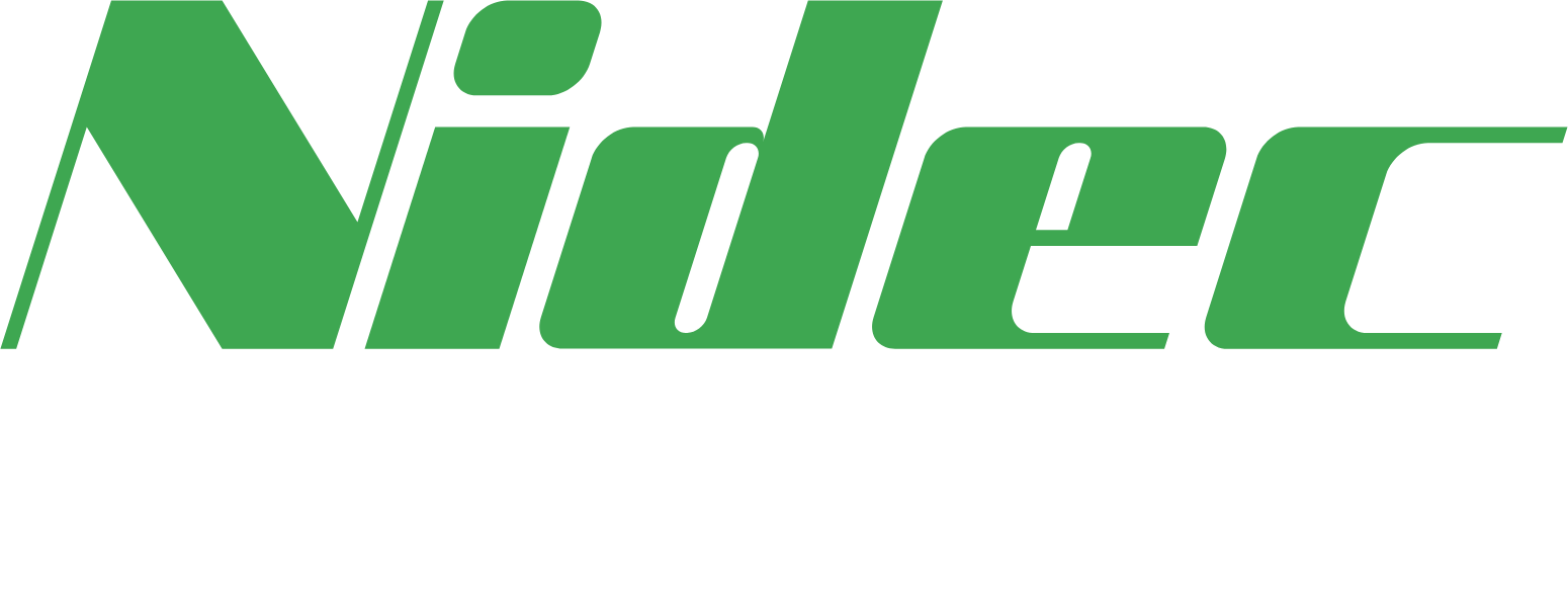 Nidec Logo groß für dunkle Hintergründe (transparentes PNG)