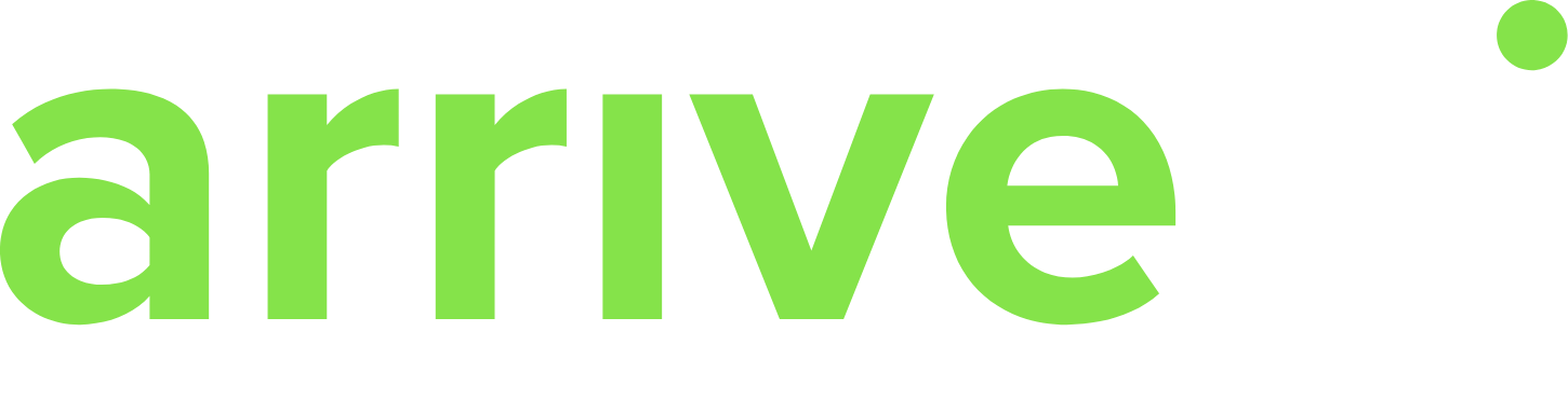 Arrive AI logo fulle size on a dark background (transparent PNG)