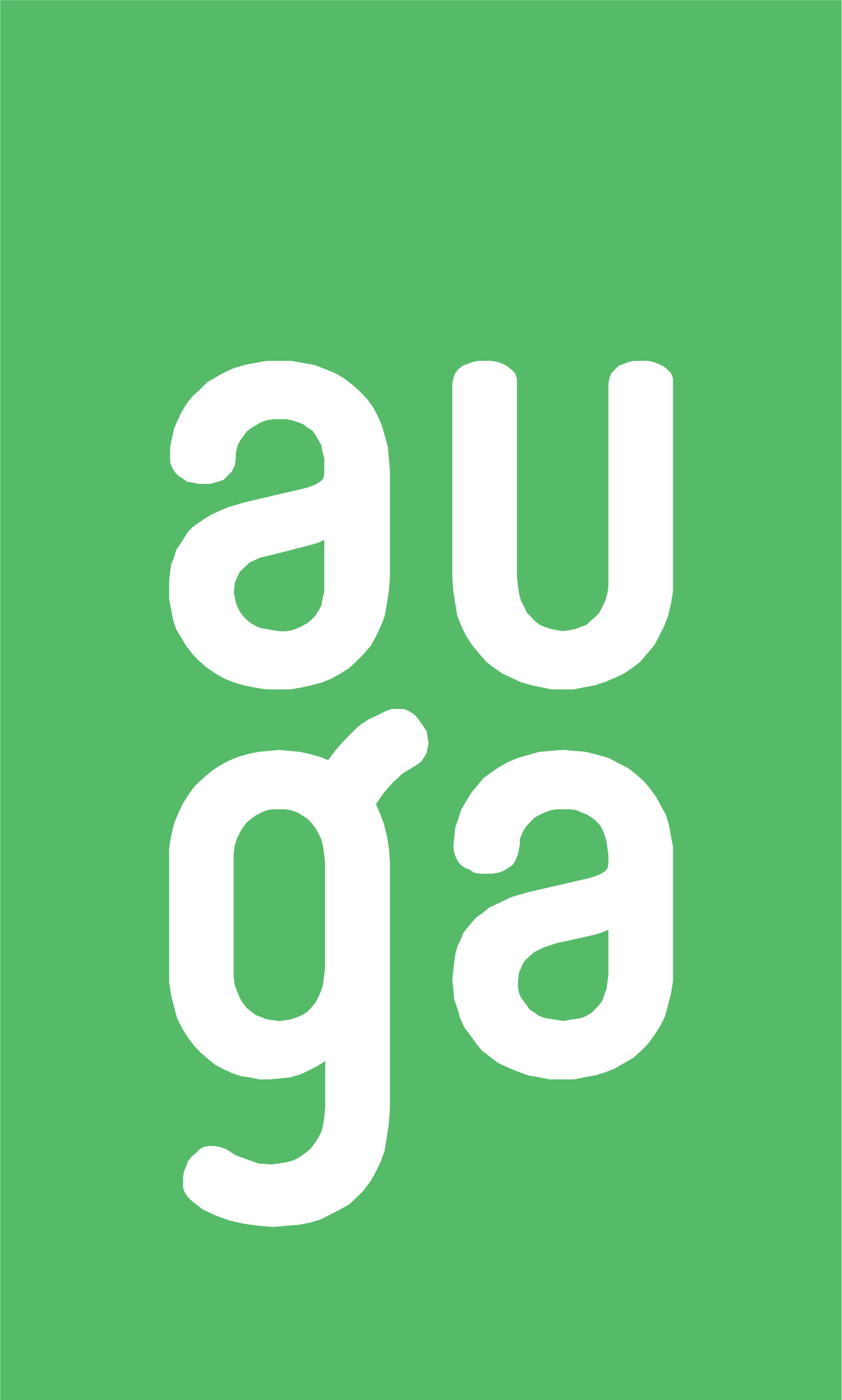 Auga Group AB logo fulle size on a dark background (transparent PNG)