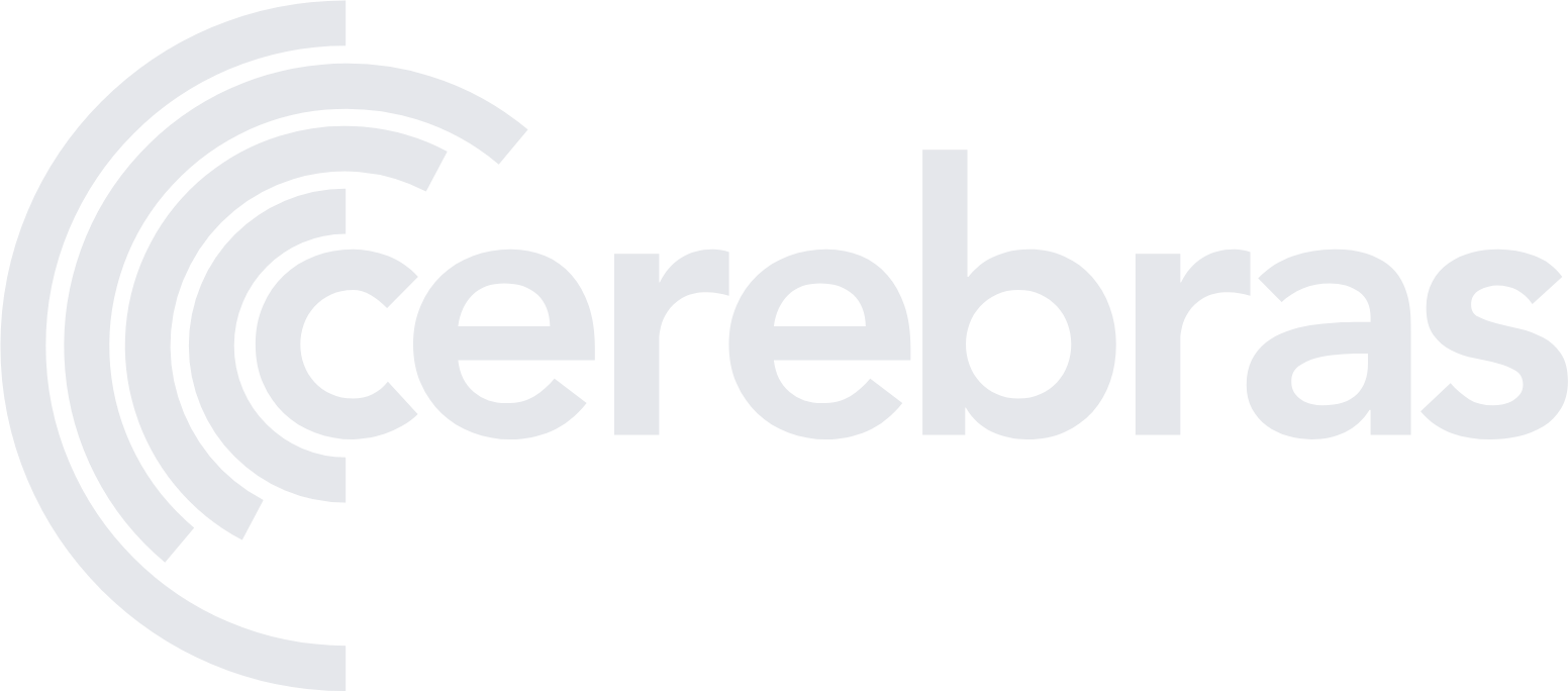 Cerebras Systems logo fulle size on a dark background (transparent PNG)
