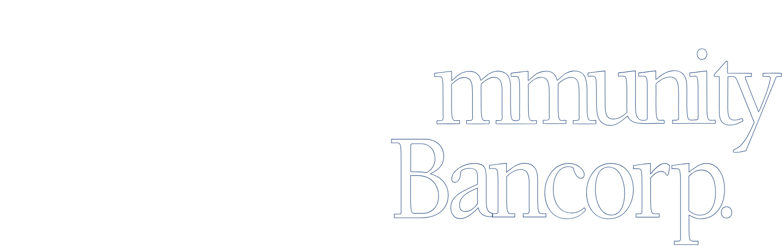 Community Bancorp Logo groß für dunkle Hintergründe (transparentes PNG)