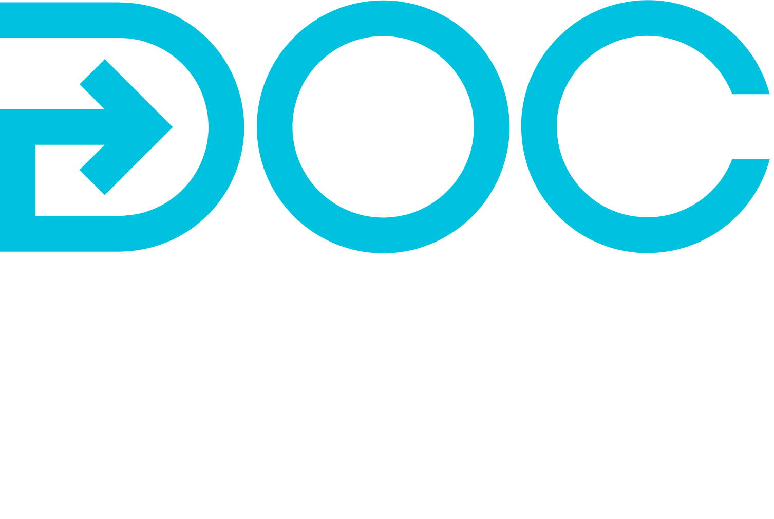 DocGo logo fulle size on a dark background (transparent PNG)