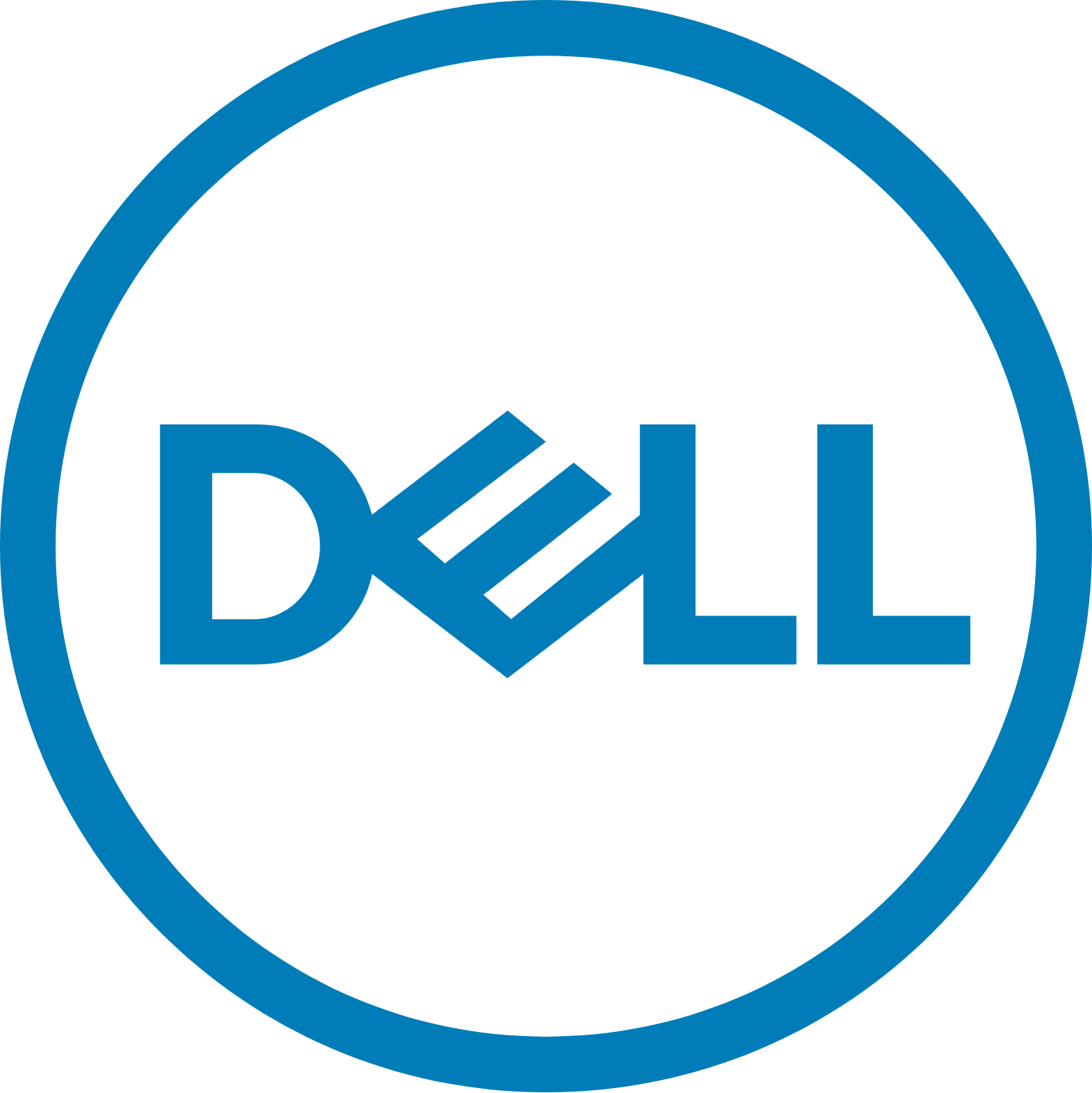 Dell logo in transparent PNG and vectorized SVG formats