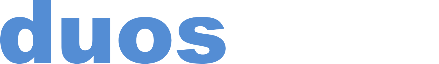 Duos Technologies Group Logo groß für dunkle Hintergründe (transparentes PNG)