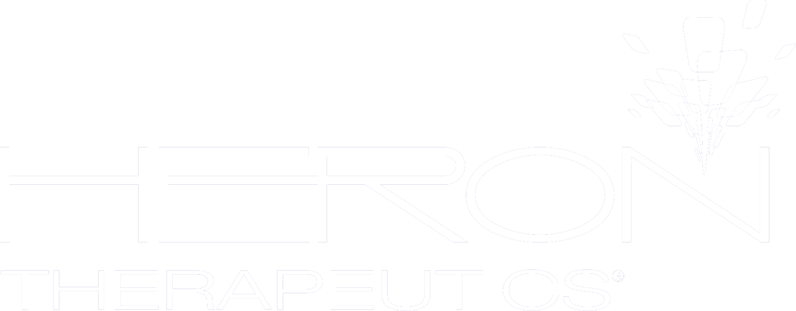 Heron Therapeutics logo fulle size on a dark background (transparent PNG)