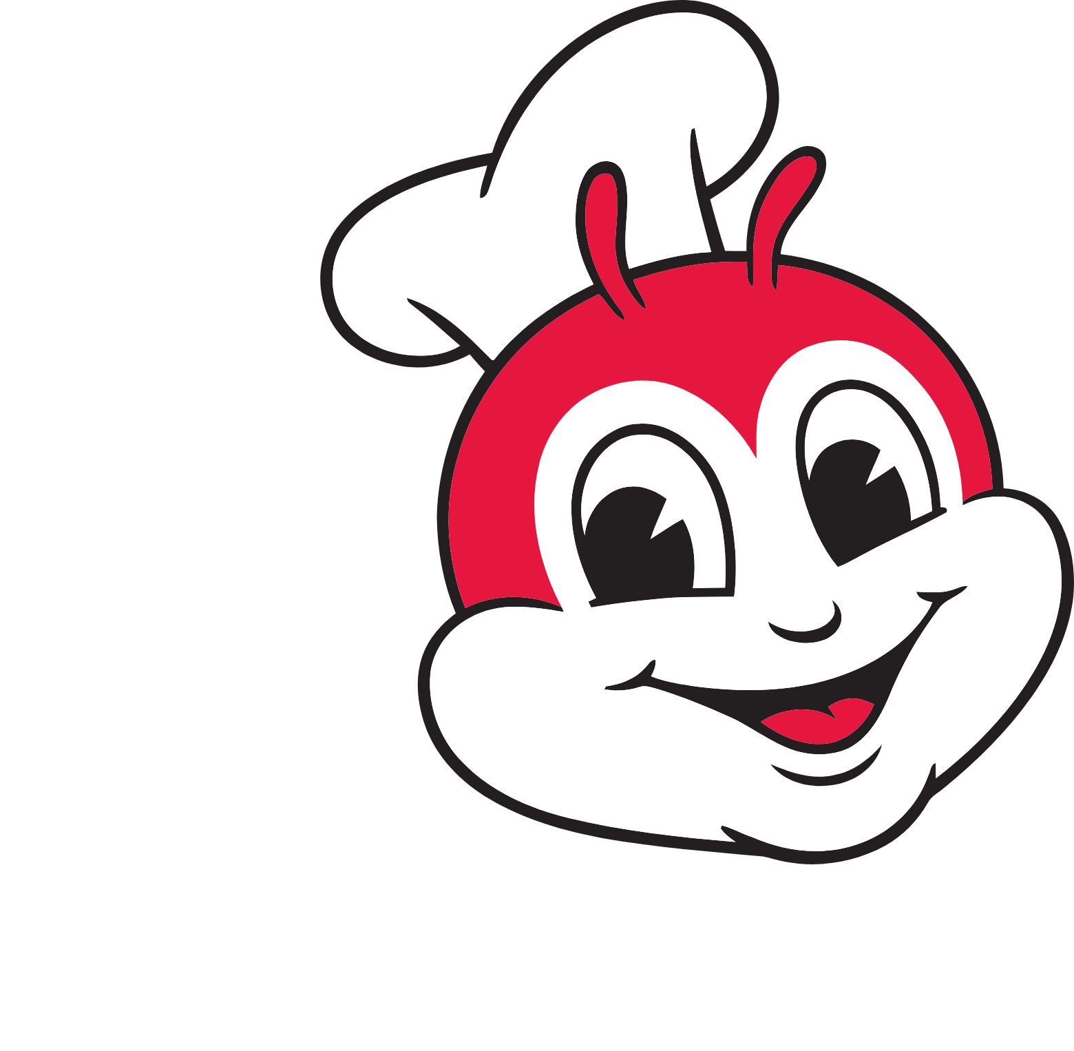 Jollibee logo fulle size on a dark background (transparent PNG)