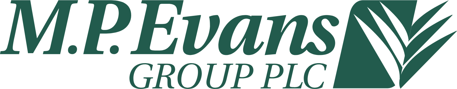 M.P. Evans Group PLC logo in transparent PNG and vectorized SVG formats