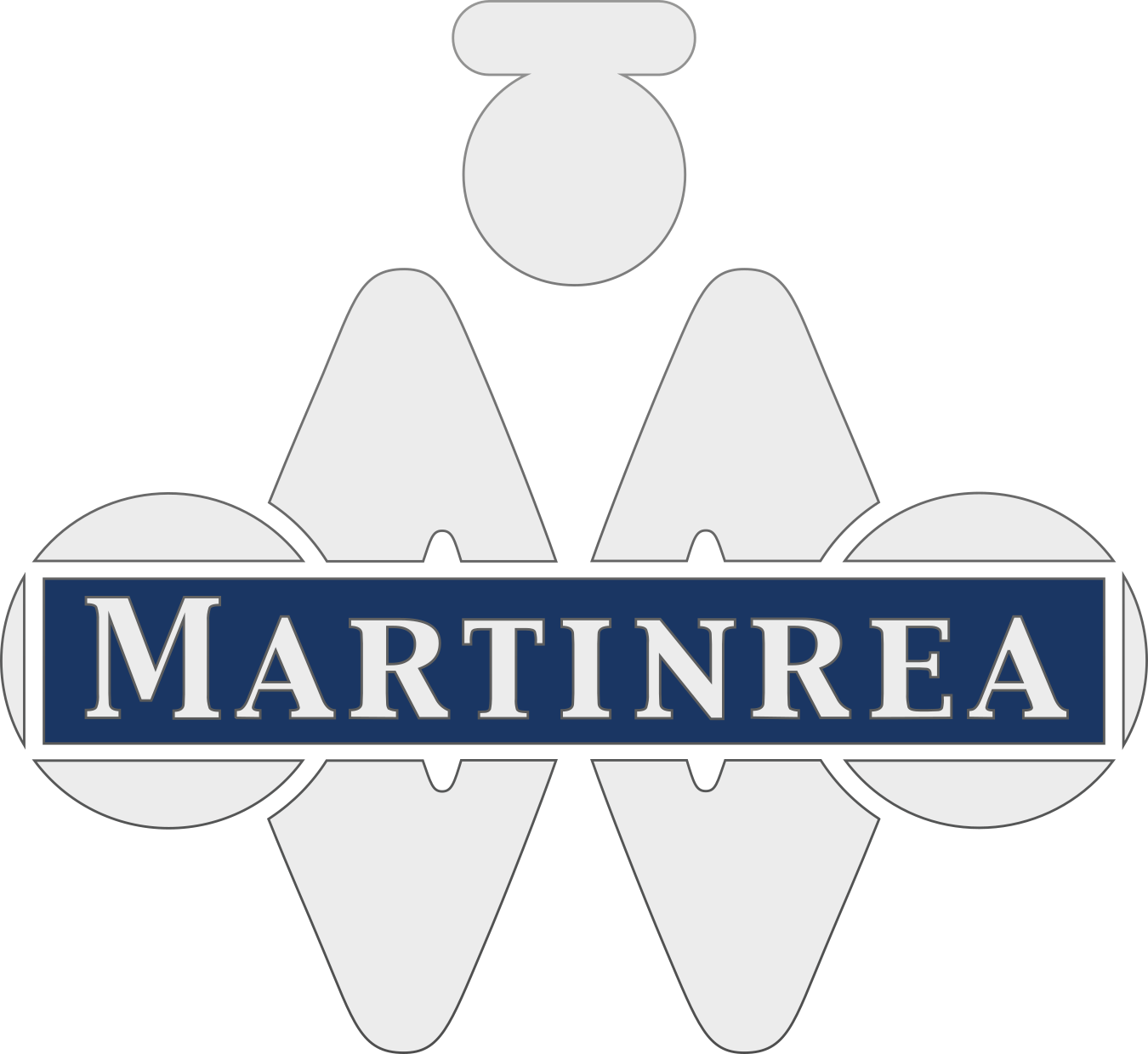 Martinrea International Logo für dunkle Hintergründe (transparentes PNG)