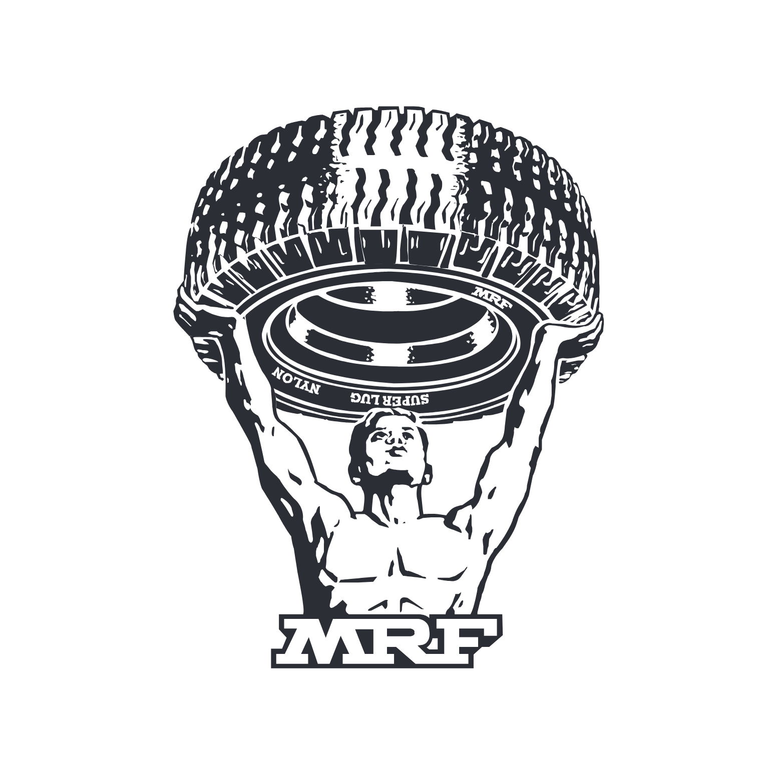 Madras Rubber Factory Logo für dunkle Hintergründe (transparentes PNG)