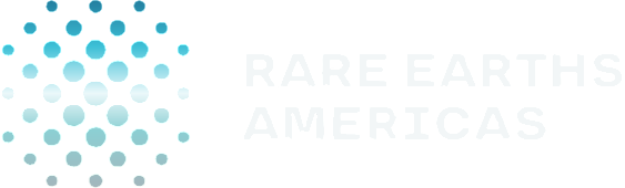 Rare Earths Americas logo fulle size on a dark background (transparent PNG)