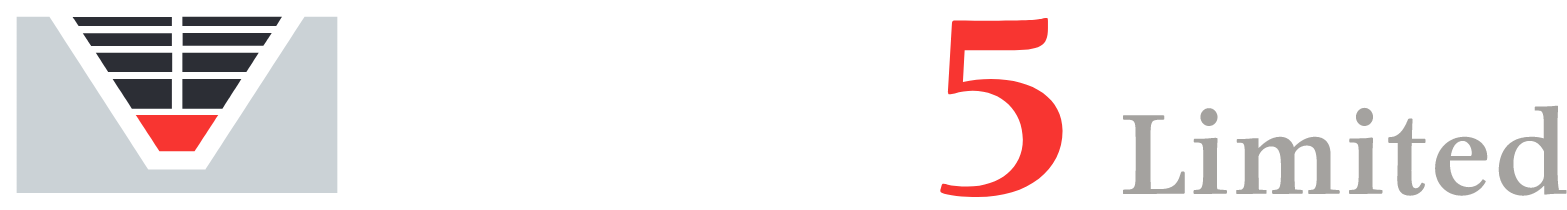 Red 5 Limited logo large for dark backgrounds (transparent PNG)