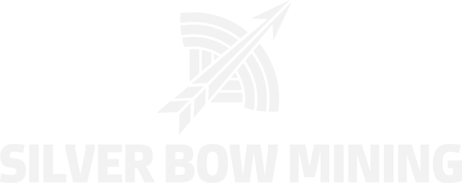 Silver Bow Mining logo grand pour les fonds sombres (PNG transparent)
