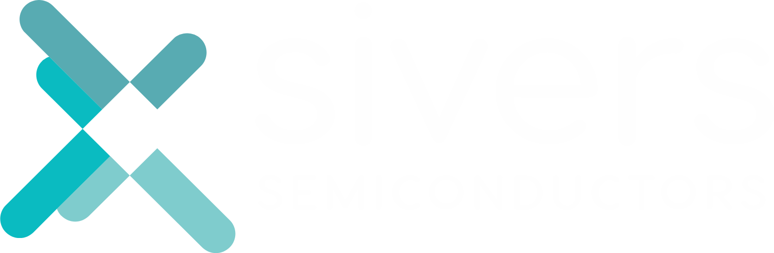 Sivers Semiconductors AB Logo groß für dunkle Hintergründe (transparentes PNG)
