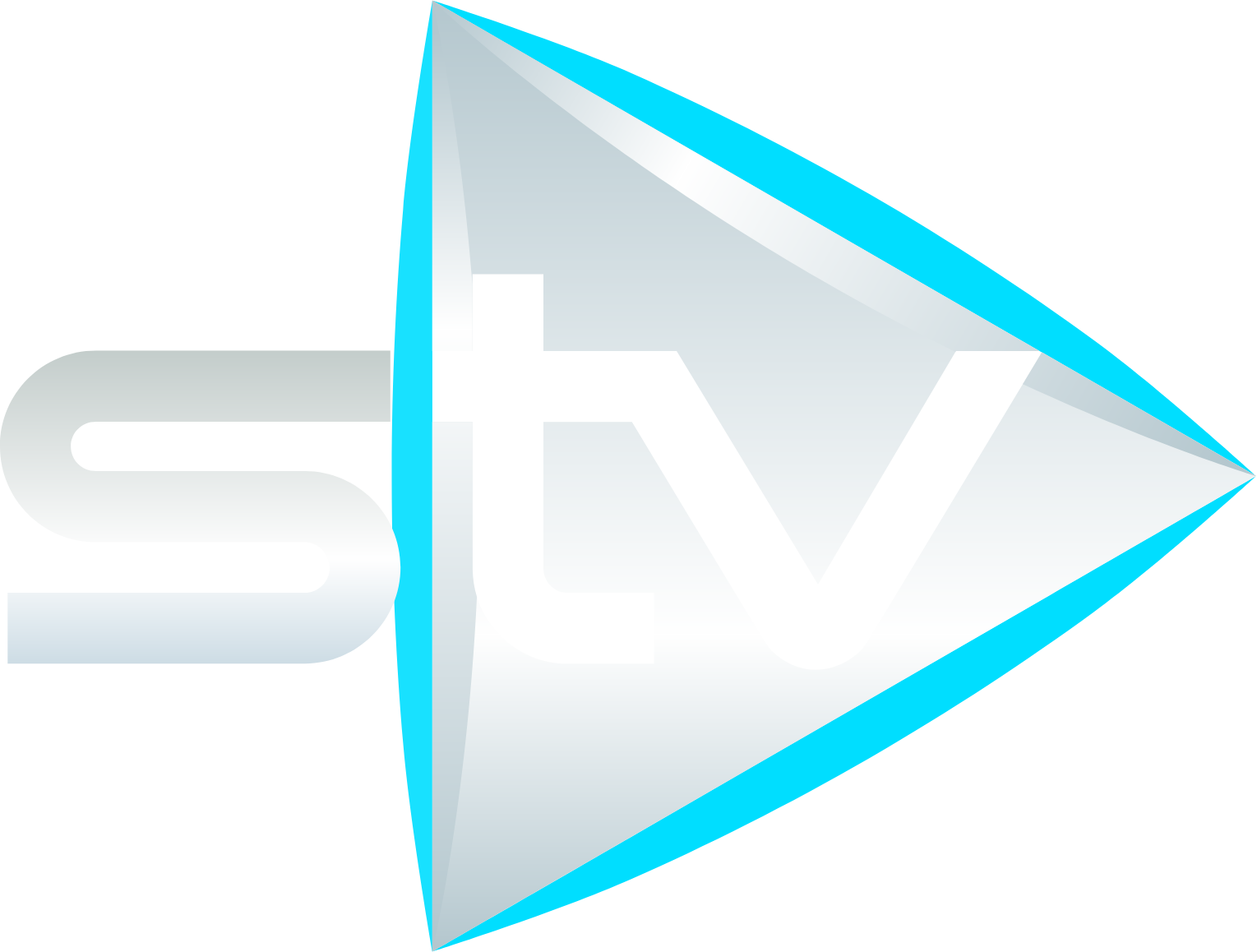 STV Group plc Logo für dunkle Hintergründe (transparentes PNG)