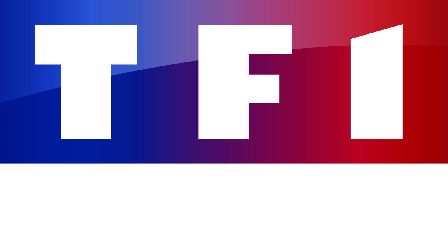 TF1 logo fulle size on a dark background (transparent PNG)