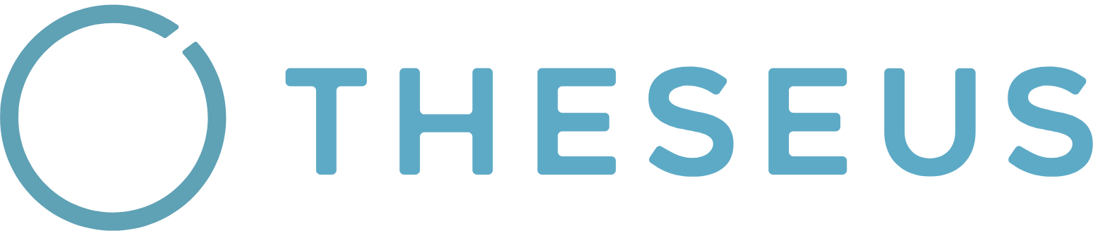 Theseus Pharmaceuticals logo grand pour les fonds sombres (PNG transparent)