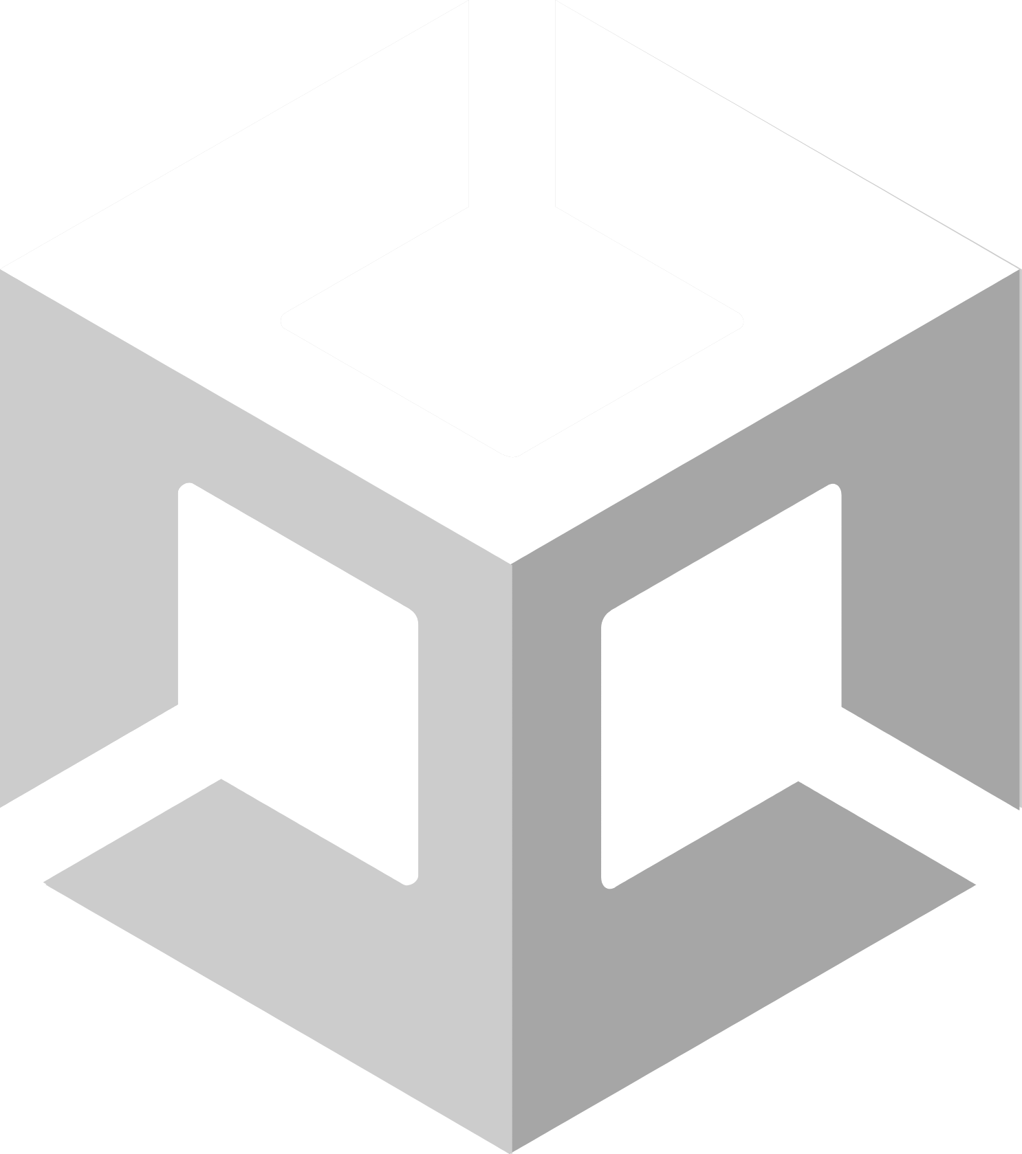 Unity Software logo pour fonds sombres (PNG transparent)