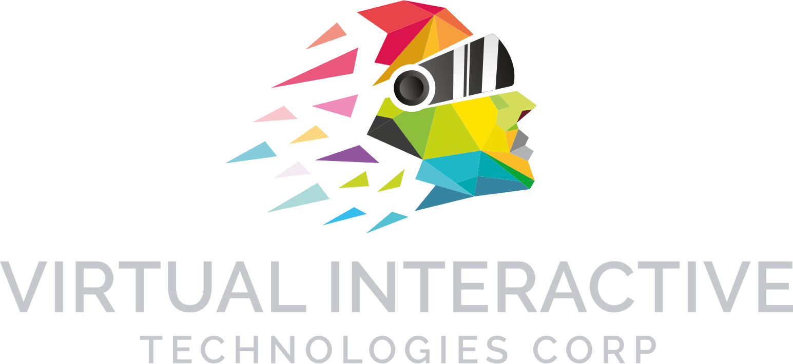 Virtual Interactive Technologies logo grand pour les fonds sombres (PNG transparent)