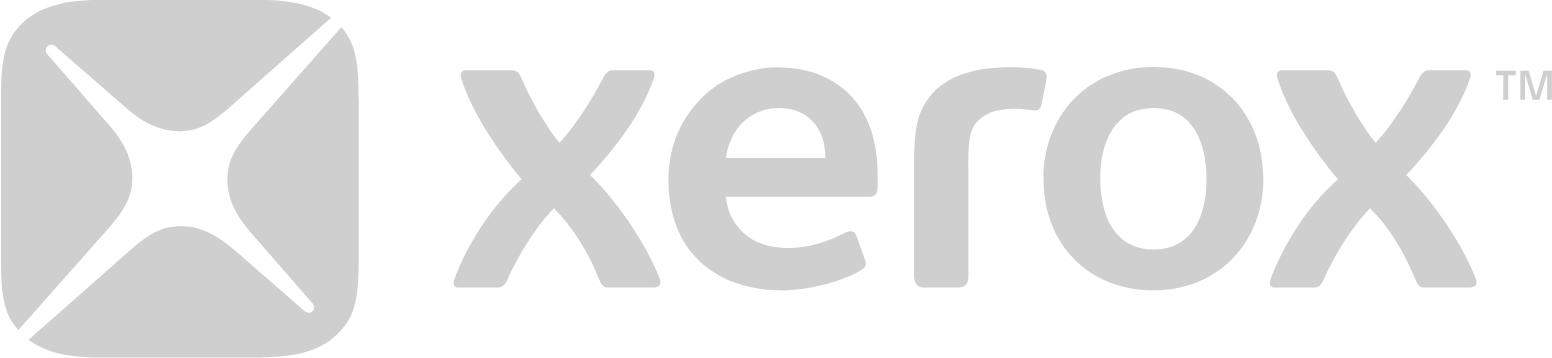 Xerox logo fulle size on a dark background (transparent PNG)