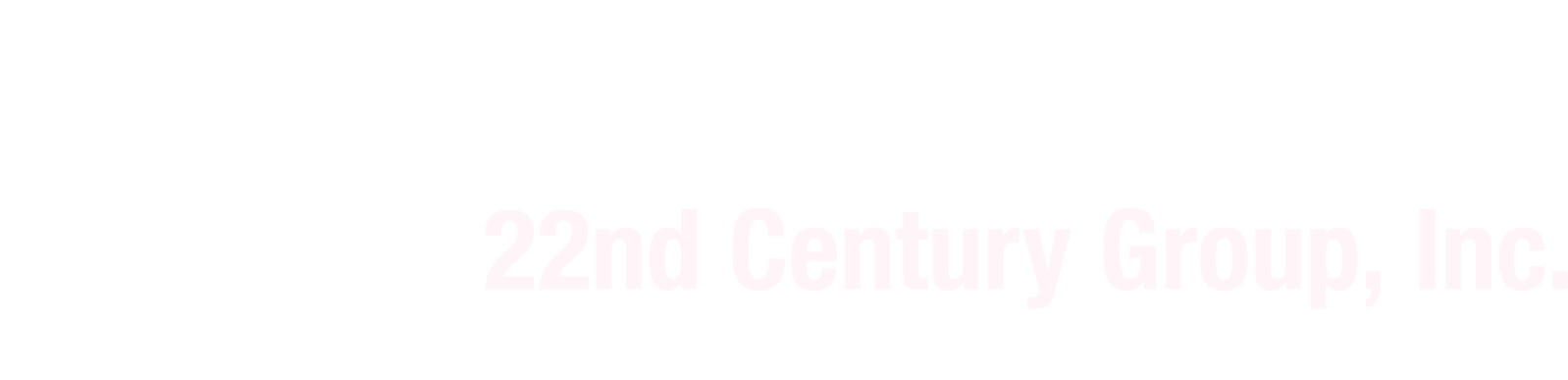22nd Century Group
 logo large for dark backgrounds (transparent PNG)